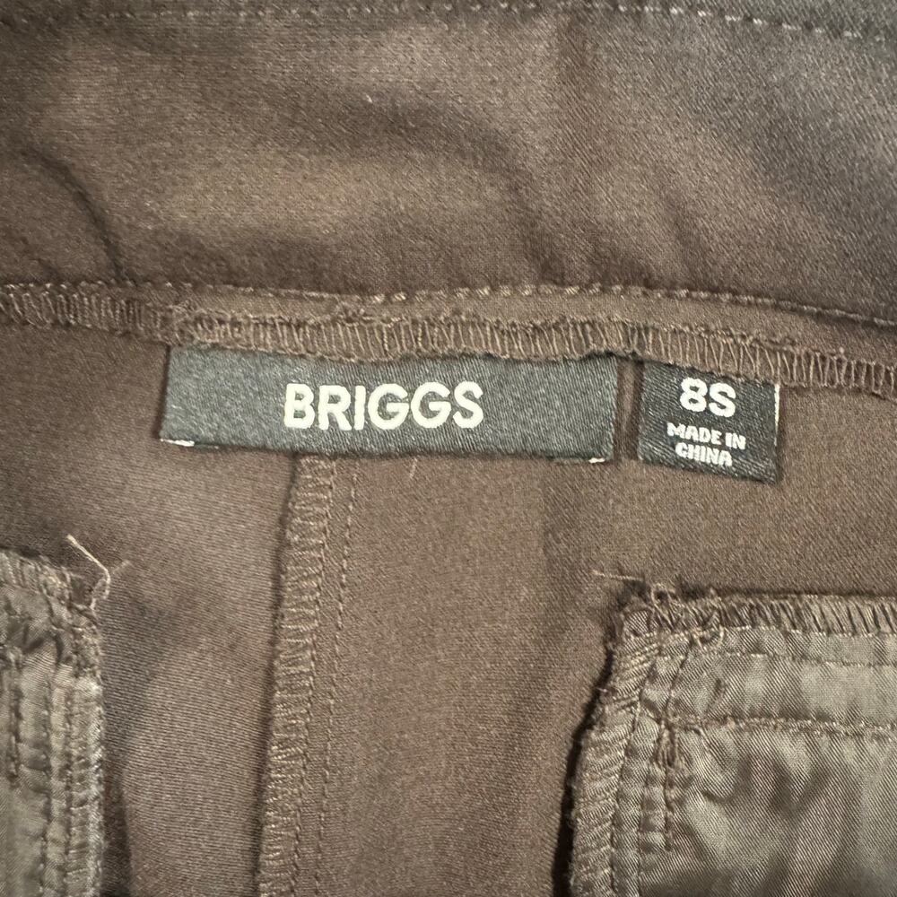 Briggs Womens Dress Pants 8S Brown Slimming Pull On Straight Leg - Picture 3 of 9